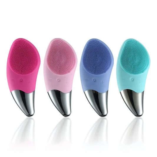 9 Gear Electric Ultrasonic Skin Sonic Scrubber Facial Brush Cleaner Spinning High Frequency Vibration Face Silicon Recharagable